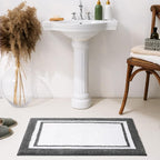 GRANNY SAYS Microfiber Bathroom Rugs Non Slip Washable, Water Absorbent Bathroom Mats for Tub, Soft Bath Mats for Bath Floor & Shower, 24" x 36", Deep Grey Bath Rugs