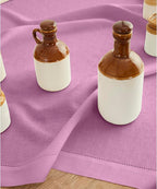Solino Home Linen Violet Table Runner 90 Inches Long - 100% Pure Linen Hemstitch 14 x 90 Inch Table Runner for Dining, Halloween - Classic Hemstitch