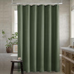 90 Inch Shower Curtain Olive Green Linen Extra Long Shower Curtain for Bathroom Bath Boho Shabby Chic Country Rustic Drapes Bathroom Decor, Olive Hunter Green, 72x90