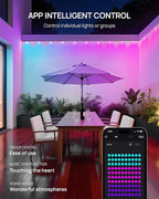 VCOKEN Permanent Outdoor Lights, 111FT with Smart 72 RGB LED Light for House & Outdoor Decor, DIY Scene Mode, IP65 Waterproof Eaves Lighting with App Control Remote for Christmas and Holiday Decor