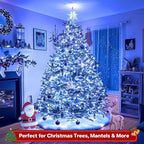 66FT 200 LED Christmas Lights with Timer, Twinkle Fairy Lights String with 8 Flashing Modes String Lights for Indoor Bedroom Outdoor Christmas Trees Garland Wreath Holiday Decorations, Blue
