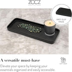 ZCCZ Matte Black Bathroom Accessory Sets, 4 Pieces Bathroom Accessories Complete Set Vanity Countertop Accessory Set, Includes Lotion Dispenser Soap Pump, Tumbler, Toothbrush Holder and Tray