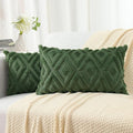 Pallene Christmas Forest Elf Throw Pillow Covers 12x20 Set of 2, Soft Plush Faux Fur Decorative Lumbar Couch Pillow Covers for Sofa Bed Living Room Pillow Cases with 3D Diamond Pattern