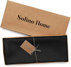 Solino Home Linen Black Table Runner 120 Inches Long - 100% Pure Linen Dining Table Runner 14 x 120 Inch for Fall, Autumn, Halloween, Thanksgiving, Holiday - Fete