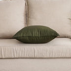 Jeanerlor Decorative Cotton Linen Chair Throw Pillow Case, Sofa Durable Classy, Comfortable Cushion Cover for Living Room Car 26"x26"(65 x 65cm), Olive Green