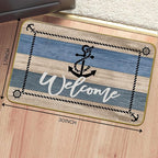 Mingnei Nautical Rug, Outdoor Welcome Mat, Blue Boat Floor Mat for Indoor/Outdoor 30 x 17
