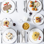 18 Pcs White Porcelain Dinnerware Set for 6, Ceramic Chip and Scratch Resistant Dish Set, Kitchen Plates and Bowls Set - Dishwasher & Microwave Safe, QOMO-1996