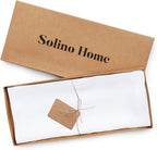 Solino Home Linen White Table Runner 36 Inches - 100% Pure Linen Small Table Runner 14 x 36 Inch Ideal for Dresser and Coffee Tables - Fall, Autumn, Halloween, Thanksgiving, Christmas - Fete