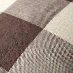 MIULEE Pack of 2 Classic Farmhouse Buffalo Check Plaids Polyester Linen Soft Soild Decorative Square Throw Pillow Covers Home Decor Outdoor Cushion Case for Sofa Bedroom 18 x 18 Inch, Brown and White