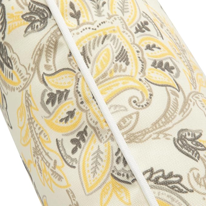 Outdoor Lumbar Pillows Water Resistant 12x20 inch,Decorative Throw Pillow Set of 2 with Insert,Hidden Zipper Headrests for Patio Furniture Sofa Couch Chair(Yellow Flower)