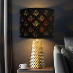 Lamp Shades Set of 2, Drum Lampshades with Leaf Design, 13" Top x 13" Bottom x 10" High (Spider) Modern Linen Lamp Shades for Table Lamp & Bedside Lamp, Assembly Required Black Lampshades Replacement