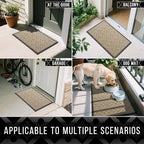 Yimobra Large Door Mat 47x24, All-Season Waterproof Doormat Outdoor Entrance, Heavy Duty Non-Slip Outside Door Mat for Garage Patio Proch Entryway Indoor, Easy Clean, Light Beige