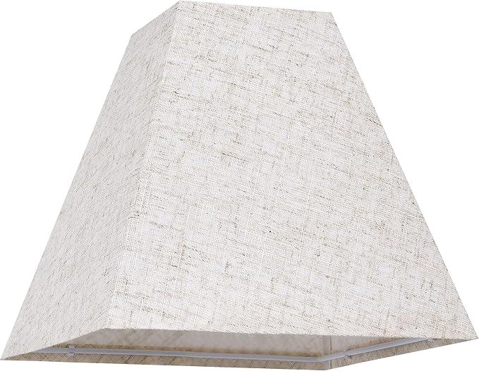 4"×9" × 8.3”inches Spider Set of 2 Small Square Lampshades for Wall Lamps Table Lamps Floor Lamps-Wall Mount Vintage Lamp Shade Fabric,Beige Oatmeal Linen Lampshades Replacement for Bedroom By GO&SO