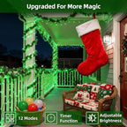 750 LED Chrstmas Lights, 240ft Outdoor Christmas String Lights with 12 Modes, Green LED String Lights with Timer Dimmable Waterproof for Tree Fence Garden Xmas Wedding Party Decor Green