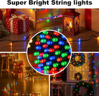 String Lights Outdoor & Indoor, 2Pack 600 LED Fairy Lights, 210ft Plug-in Waterproof Twinkle Light with 8 Modes for Christmas Tree Halloween Wedding Party Garden Patio Decorations(Multicolor)