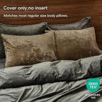 PHF Truly Velvet Pillowcases Standard Size, No Insert, 2 Pack Ultra Soft Breathable Pillow Shams Covers with Envelope Closure, 20" X 26" Luxury Cozy Warm Fuzzy Flannel Pillow Cases, Khaki
