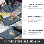 Yimobra Outdoor Mats for Front Door, Stops Mud & Dirt at Entrance, Fits Garage & Patio, All-Weather Waterproof Non Slip Outdoor Indoor Welcome Mat, 29.5x17 Mix Blue