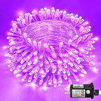 400 LED Purple String Lights, 132 FT Purple Christmas Lights Bedroom 8 Modes Plug in Waterproof Twinkle Fairy Light for Tree Christmas Halloween Thanksgiving Decorations