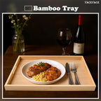 Serving Tray, 13"x8.7"x1.5" Small Bamboo Serving Trays for Party, Coffee Table, Ottoman, Breakfast, Dining, Home Decor, Bathroom, Bar