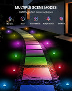 VCOKEN Christmas Pathway Lights, 50FT with Smart 15 LED Outdoor Ground Light with App Control, DIY Scene Modes IP65 Waterproof Walkway Lights with Music Sync for Yard, Walkway Driveway Garden Decor