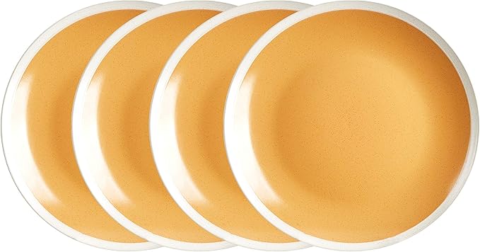 Rock Ridge Speckled Stoneware Dinnerware Set (16pc Set, Yellow and Ivory)