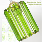 Gold Floor Lamp for Living Room with Green Crystal Shades, 3 Lights Modern Boho Tree Standing Lamp Dimmable, Dimmer Switch, 65IN Vintage Brass Tall Floor Lamps for Bedroom Office Reading Corner