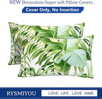 Decorative Throw Pillow Covers Set of 2 Green Leaves of Tropical Pillow Covers 12x20 inch Super Soft Short Plush Square Throw Pillows,Farmhouse Outdoor Pillow Covers for Couch Living Room