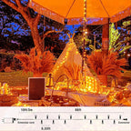 66FT 200 LED Outdoor String Lights, Orange Halloween Lights Waterproof 8 Modes Timer, Connectable Clear Wire Fairy Twinkle Light for Indoor House Bedroom Tree Yard Party Holiday Decorations
