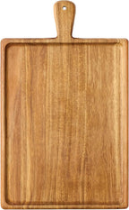 Charcuterie Board - Acacia Wood Cutting Board for Kitchen with Handle, Cheese Board for Vegetables, Bread, Fruits, Meat - Decorative Wooden Serving Tray House Warming Gift
