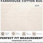 Boho Bathroom Rug 2' x 3', Washable Hand-Woven Tufted Cotton Rug with Tassels for Entryway, Foyer, Bedroom, or Kitchen - Pestal Linen