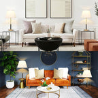 26.4" Set of 2 Modern Living Room Table Lamp for End Tables Bedside Lamps for Bedroom 3-Color Temperatures Pull Chain Switch Lamp Wood Fabric for Home/Office/Desk Decor (Light Brown+Brass)