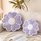 Flower Shaped Decorative Throw Pillow Cushion for Bed Couch, Cute Flower Plush Throw Pillows Home Decor Floor Pillow Seating Cushions (Lavender Purple, 17.7 Inches)