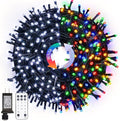 JMEXSUSS Color Changing Christmas Lights, 66ft 200 LED White & Multicolor String Lights Outdoor Waterproof with Timer Remote, Connectable Christmas Tree Lights Plug in for Indoor Xmas Decor