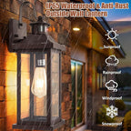 Dusk to Dawn Motion Sensor Outdoor Lights Oil Rubbed Bronze 2-Pack, 18 Inch Large Outdoor Light Fixtures Brown Exterior Lights Photocell IP65 Waterproof Outside Lanterns for House Vintage