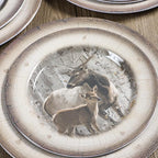Melamine Dinnerware set for 4 - Dinner Plates Bowls Set 12 PCS Durable BPA Free Dishwasher Safe Shatter-Proof Chip Resistant for Indoor Outdoor, Deer