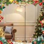 60" Floor Lamps with Remote Control & Bulb, Colors Temperature & Brightness Adjustable, Gray Shade & Black Pole