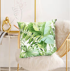 Decorative Throw Pillow Covers Set of 2 Green Leaves of Tropical Pillow Covers 18x18 inch Super Soft Short Plush Square Throw Pillows,Farmhouse Outdoor Pillow Covers for Couch Living Room