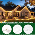 C9 Christmas String Lights Outdoor 50ft Vintage Christmas Tree Lights for Indoor Outdoor Roofline Patio Room Holiday Party Backyard Xmas Decoration, White Wire, 50+2 Bulbs