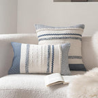 Boho Throw Pillow Covers 20x20 Inch Set of 2, Navy Blue Textured Decorative Couch Pillow Cases for Farmhouse Home Decor, Accent Cushion Cover for Sofa, Bed, Living Room, Bedroom