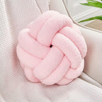 Uvvyui Knot Pillow Ball, Soft Pink Home Decor Knotted Pillows, Handmade Round Plush Throw Pillow, Aesthetic & Cute Large Decorative Pillows for Bed, Floor, Couch, Bedroom Home Decor 11 inches
