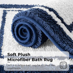 GRANNY SAYS Microfiber Bathroom Rugs Non Slip Washable, Water Absorbent Bathroom Mats for Tub, Soft Bath Mats for Bath Floor & Shower, Bath Rug, 20" x 32", Navy Blue Bath Rugs