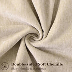 decorUhome Couch Throw Pillow Covers 20x20 Set of 2, Decorative Soft Euro Neutral Chenille Pillow Covers with Elegant Design for Sofa Bed Living Room Home Decor, Beige