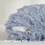 FUTEI Grey Blue Decorative Throw Pillow Covers 20x20 Inch Set of 2,Soft Fluffy Faux Feather Texture Cushion Cases,Modern Home Luxury Decor for Couch Bed Living Room