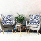Decorative Throw Pillow Covers Set of 2 Blue Pillow Covers 20x20 inch Short Plush Square Pillows Cover Floral Throw Pillows,Farmhouse Outdoor Pillow Covers for Couch Sofa Bed Living Room