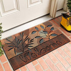 CHICHIC Door Mat Welcome Mat 18x 30 Inch Front Door Mat Outdoors for Home Entrance Outdoors Mat for Outside Entry Way Doormat Entry Rugs, Heavy Duty Non Slip Rubber Back Low Profile, Fall Leaves