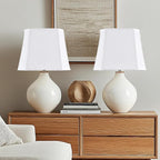 GO&SO 1 Pack White Linen Lamp Shade Square Cut Corners, 10"Top × 13" Bottom × 10.5" High(Spider),Lamp Shades for Table & Floor Lamps Medium for Bedroom Decor, Handcrafted, Easy Assembly