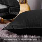 Jeanerlor 20"x20" Pillowcase Green Cousion Cover Decor Cotton Linen with Unique Design to Embellish Garden/Office/Chair/Bed/Couch,(50 x 50cm), Black