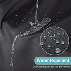 Linen Shower Curtain with 10 Hooks Modern Heavy Duty Washable Fabric Curtain Set Waterproof Thick Cloth Shower Curtains for Bathroom Bathtub Washable, W60*L70, Black