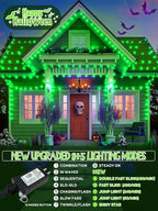 Upgraded 250LED C6 Connectable Halloween String Lights, 82FT Waterproof Green Lights for Outside, Fairy Twinkle Light Plug in with 13 Modes & Timer for Outdoor Indoor Party Tree Halloween Decorations