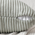 MIULEE Silver Grey Corduroy Pillow Covers Pack of 2 Boho Decorative Spliced Throw Pillow Covers Soft Solid Couch Pillowcases Cross Patchwork Textured Cushion Covers for Living Room Bed Sofa 16x16 inch